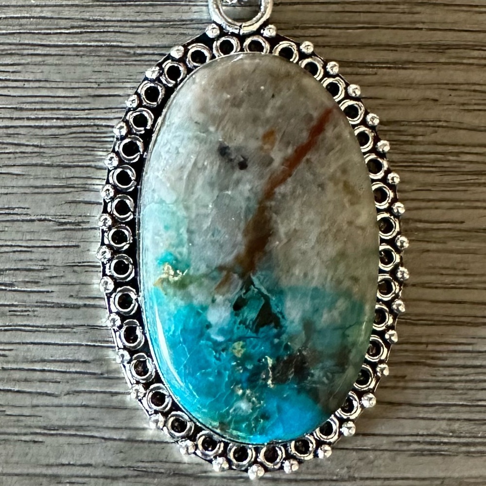 0294 Jasper Pendant Handmade Silver Gemstone Statement Jewelry - Picture 4 of 8